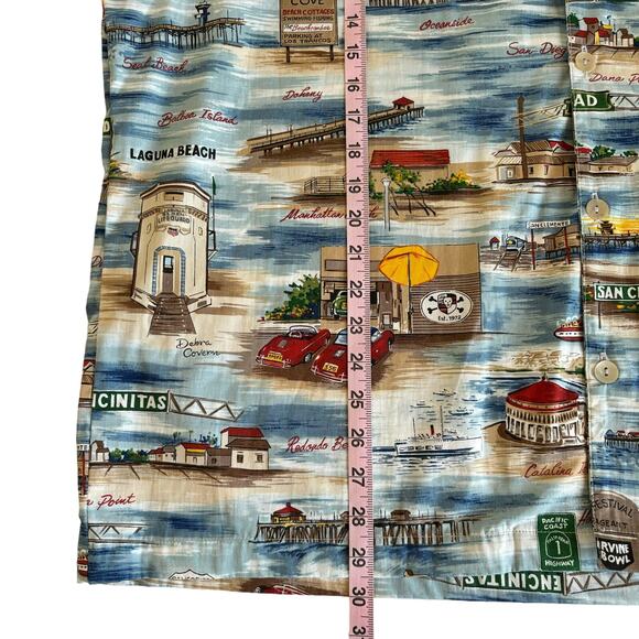 Matt Rider Southern California Print Cotton Button Down Short Sleeve Shirt Large - Picture 4 of 7